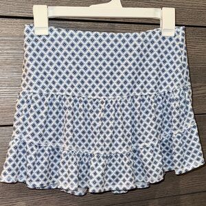 Lucky in Love Blue and White Patterned Mini Skirt